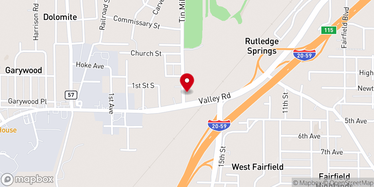 Map showing location of Bethlehem Methodist Church