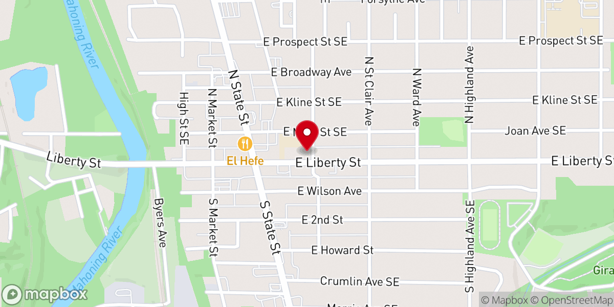 Map showing location of Trinity Evangelical Lutheran