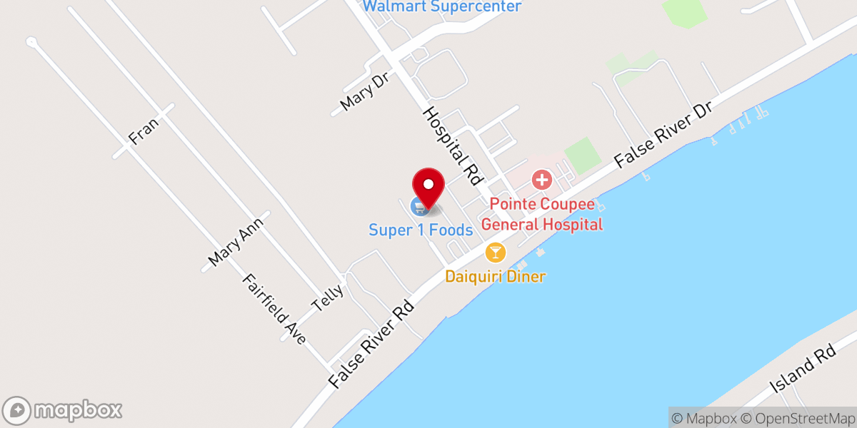 Map showing location of Super 1 Foods