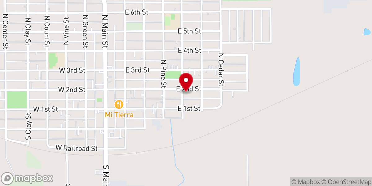Map showing location of Hoisington Bible Church