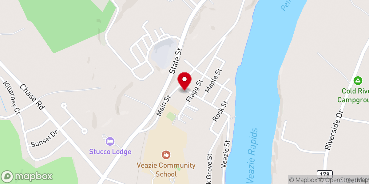 Map showing location of Community Center Veazie