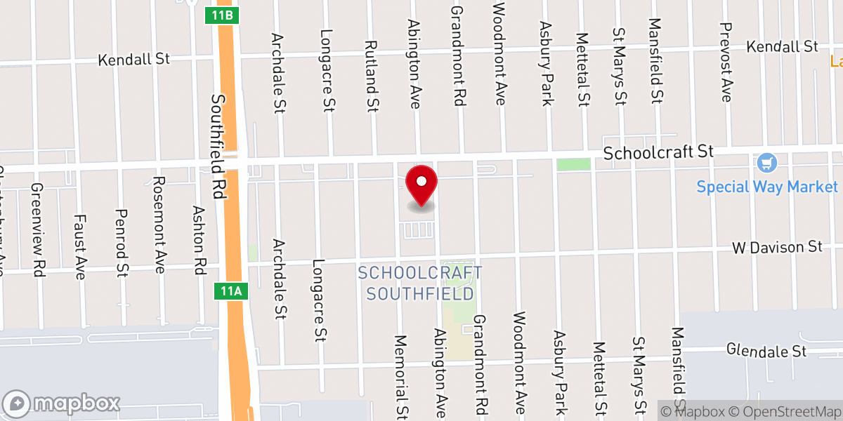Map showing location of Greater Burnette Baptist Church