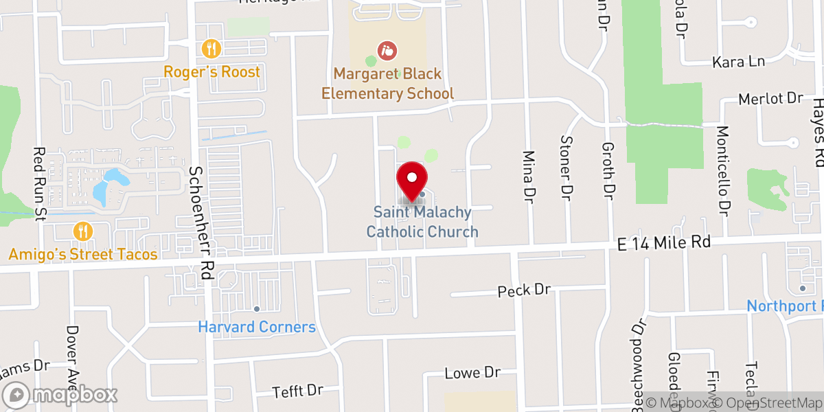 Map showing location of St Malachy Catholic Church