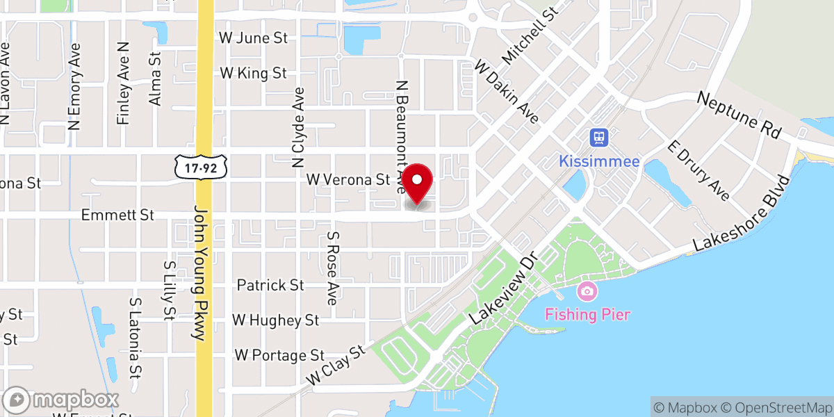 Map showing location of Osceola Baptist Church