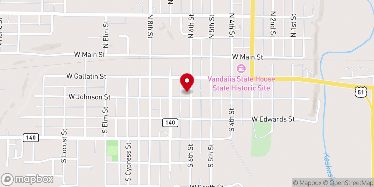Map showing location of Family Worship Center