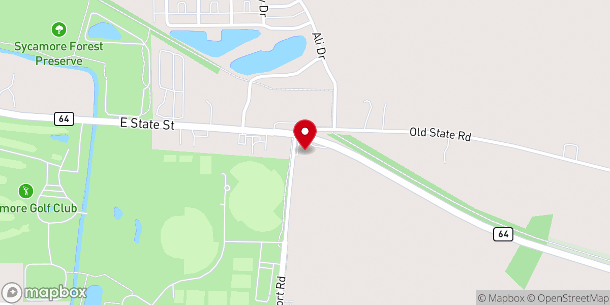 Map showing location of New Life Church of Sycamore