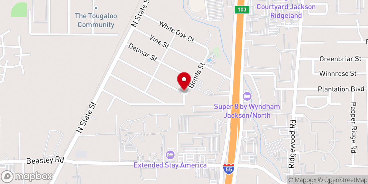Map showing location of Mt Calvary Baptist Church