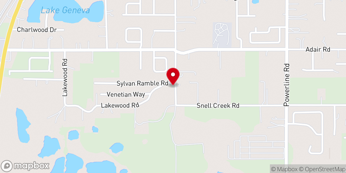 Map showing location of Lakewood Park Baptist Church