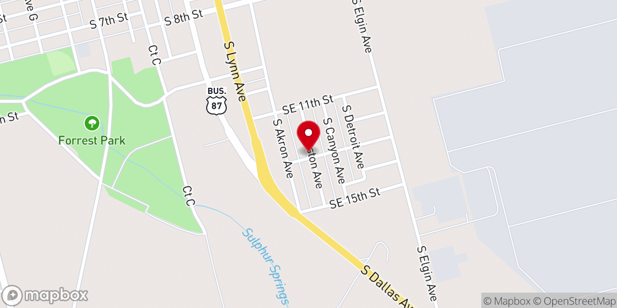 Map showing location of Johnson Memorial Cogic