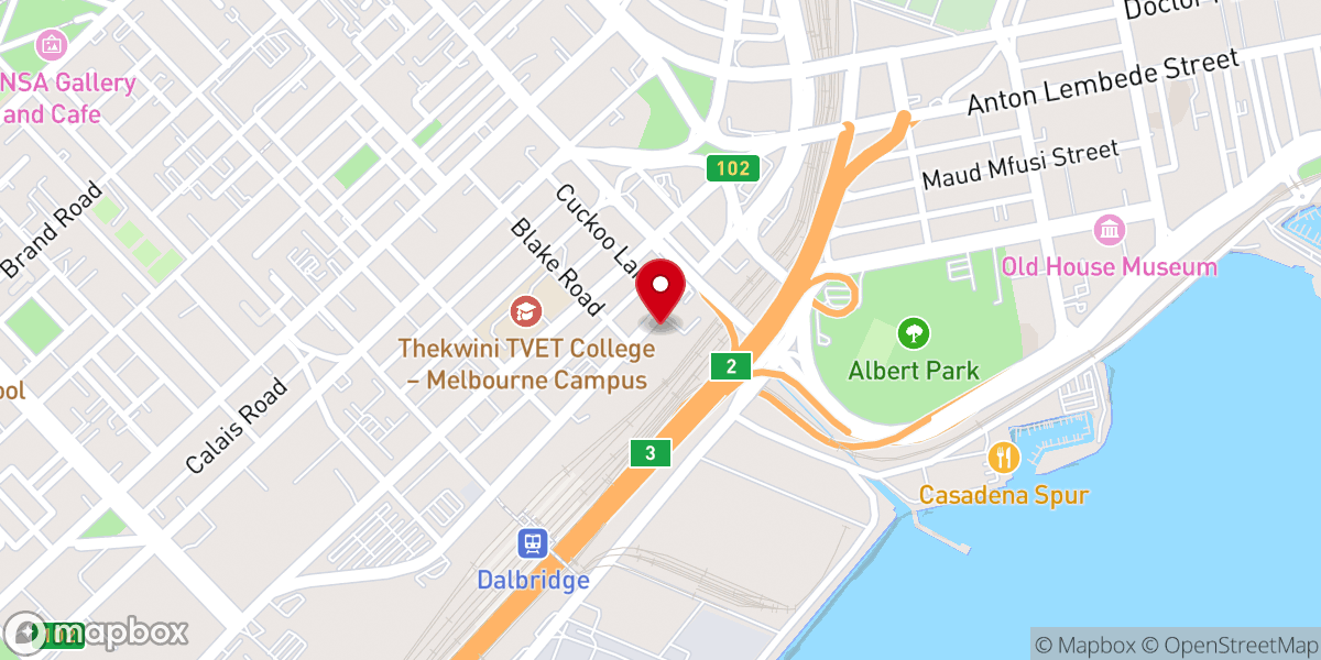 Map showing location of Celestial Church of Christ God of Mercy Parish Durban