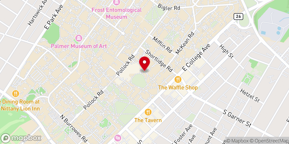 Map showing location of The Pennsylvania State University