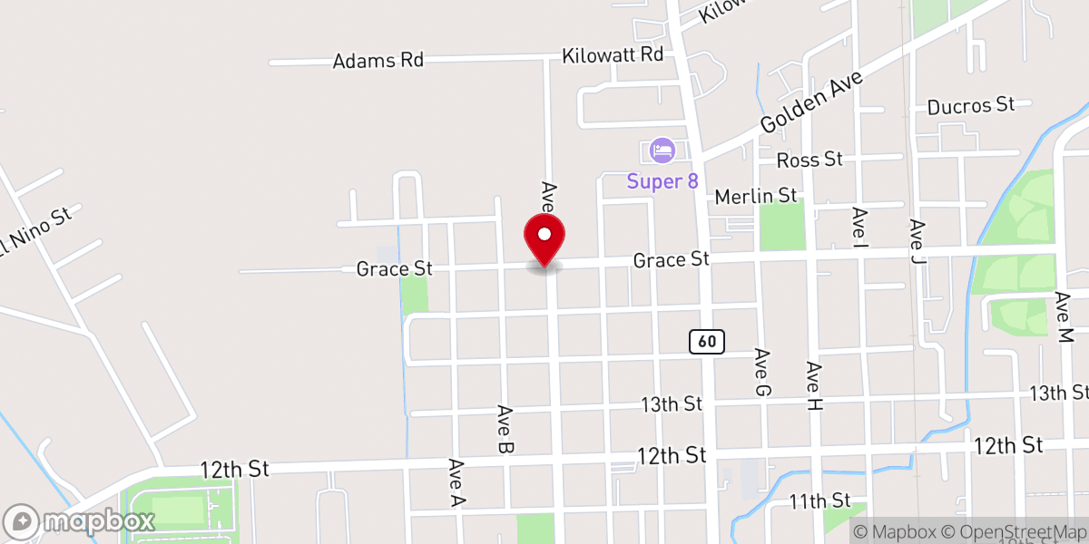 Map showing location of Bethel Missionary Baptist Church