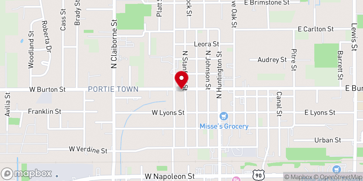 Map showing location of Sulphur Tabernacle Church