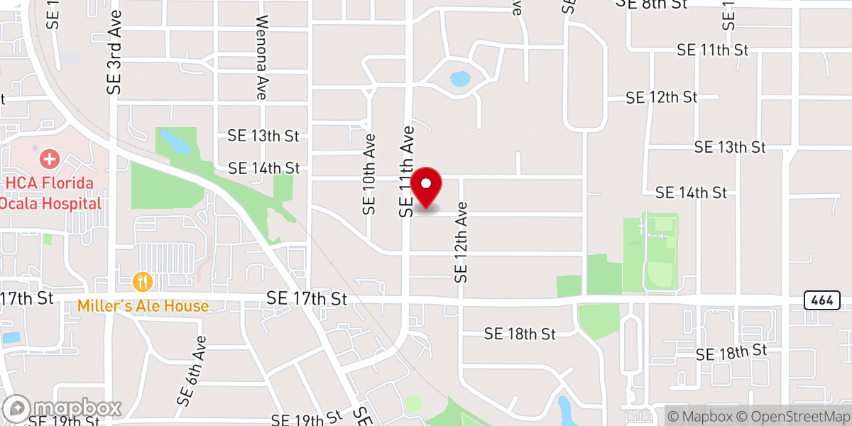 Map showing location of Moss Bluff Baptist Church
