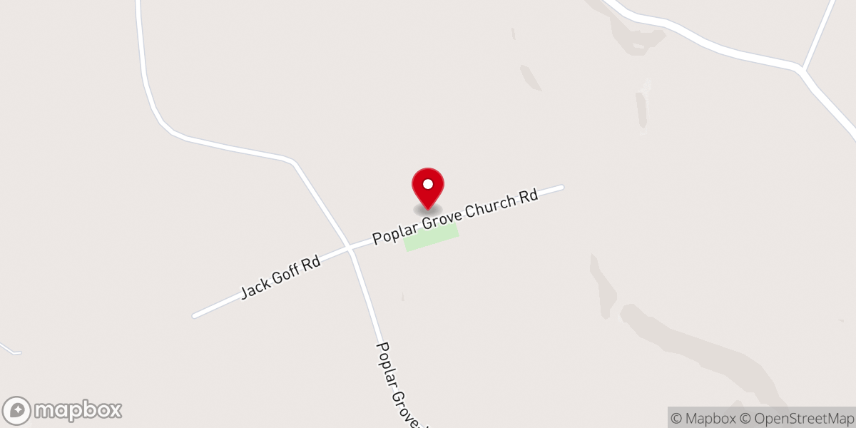 Map showing location of Poplar Grove Baptist Church