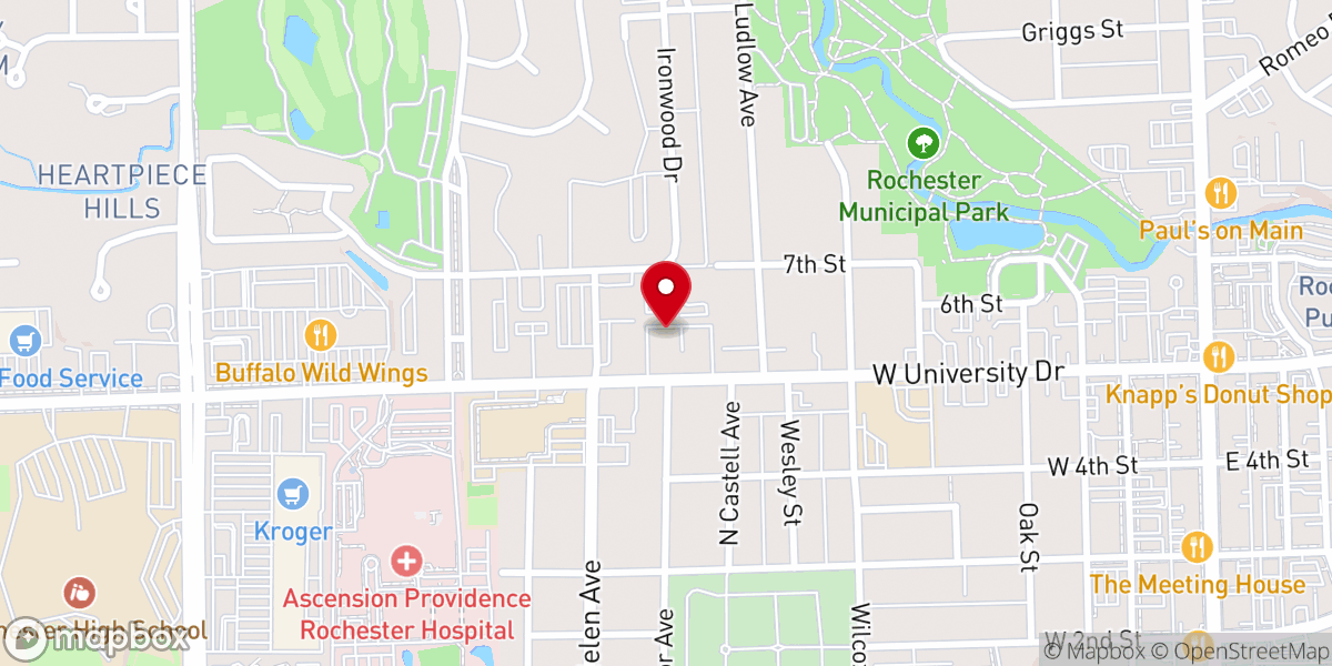 Map showing location of Turning Point Church of Rochester