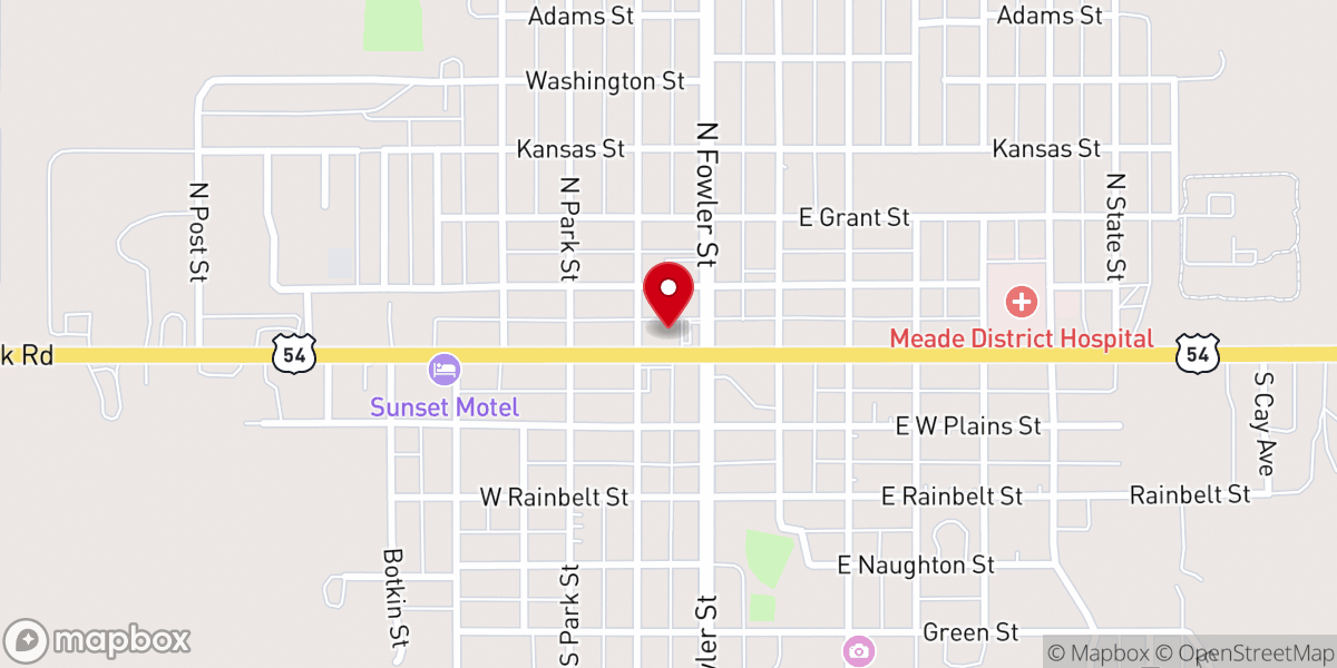 Map showing location of Meade County News
