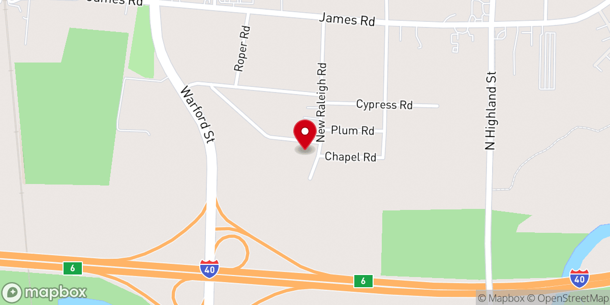 Map showing location of Thomas Chapel Missionary Baptist Church