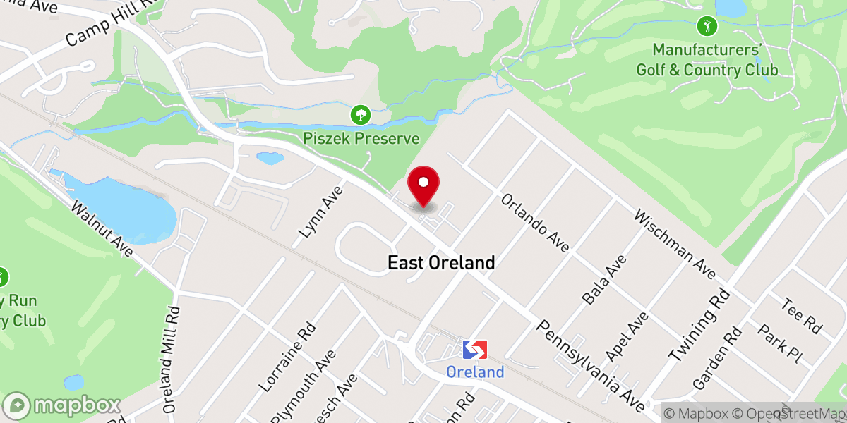 Map showing location of Christ's Lutheran Church