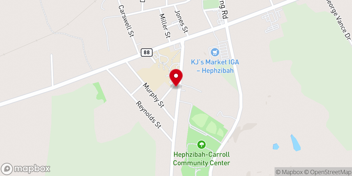Map showing location of Hephzibah Methodist Church