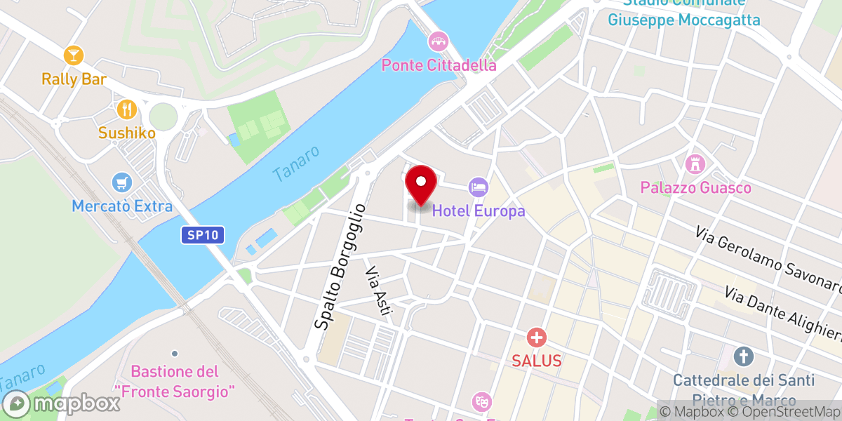 Map showing location of Caritas Diocesana di Alessandria