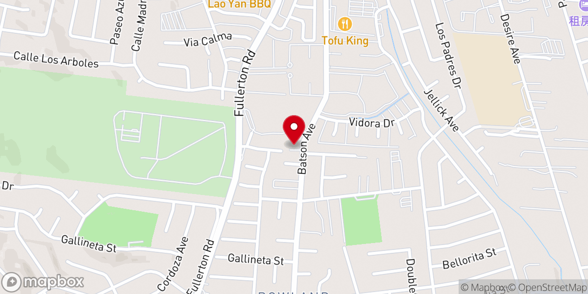 Map showing location of Good News Rowland Heights Church