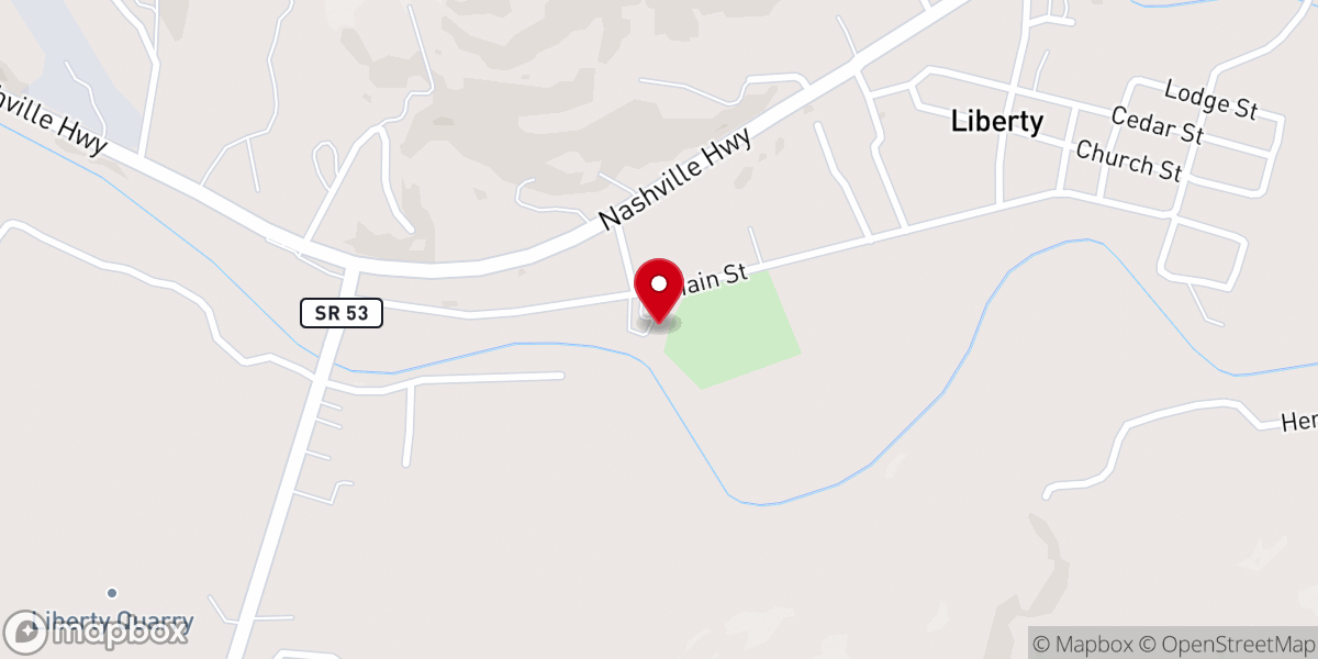 Map showing location of Salem Baptist Church