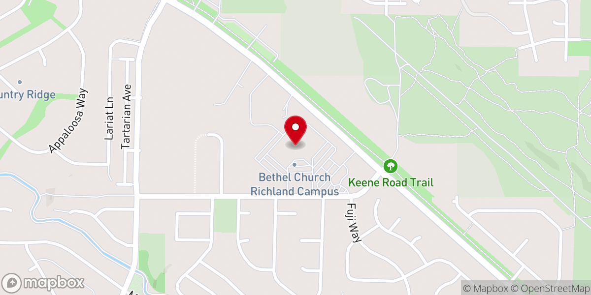 Map showing location of Bethel Church