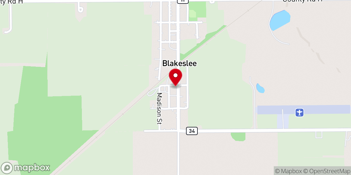 Map showing location of Sam's Place