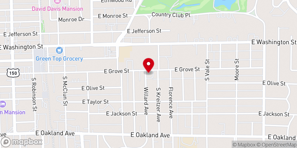 Map showing location of Centennial Christian Church