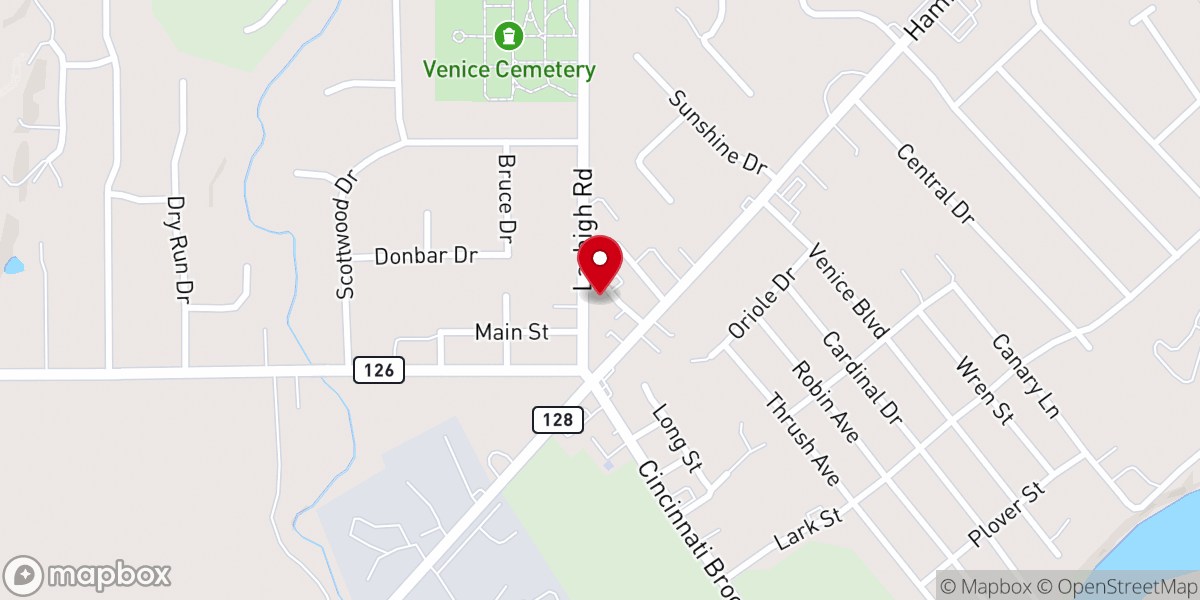 Map showing location of Venice Presbyterian Church & Preschool