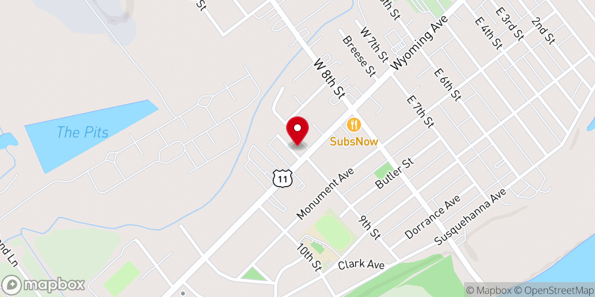 Map showing location of Wyoming United Presbyterian Church