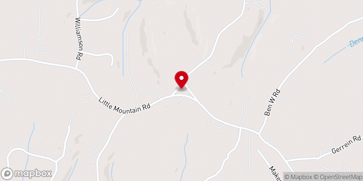 Map showing location of Mill Creek Baptist Church