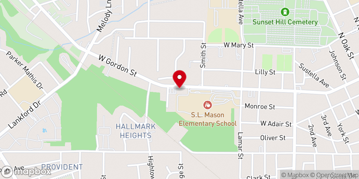 Map showing location of First Assembly of God