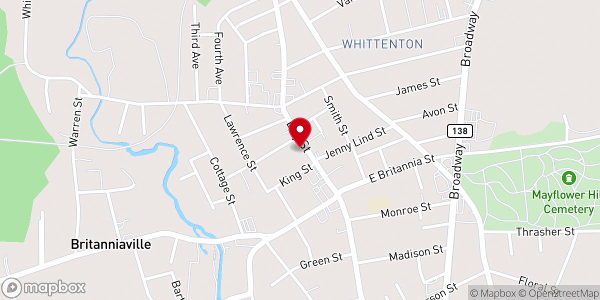 Map showing location of St John's Episcopal Church