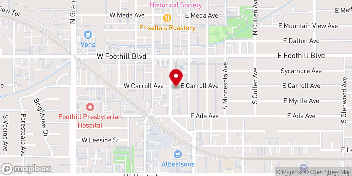 Map showing location of Glendora Alliance Church