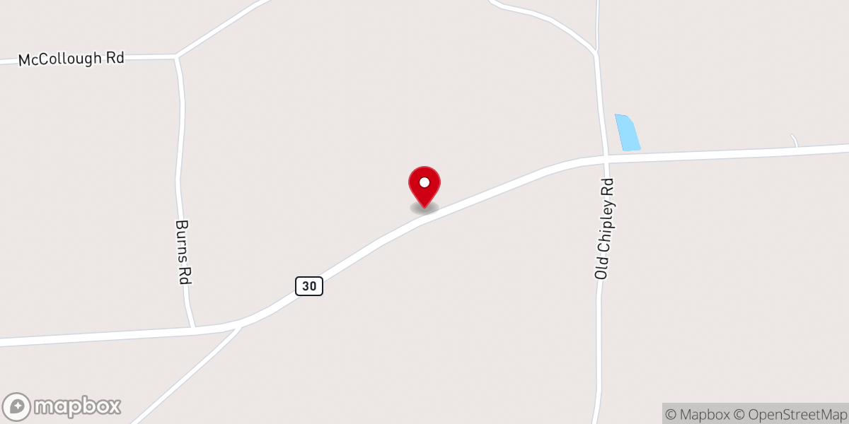 Map showing location of Burns Church