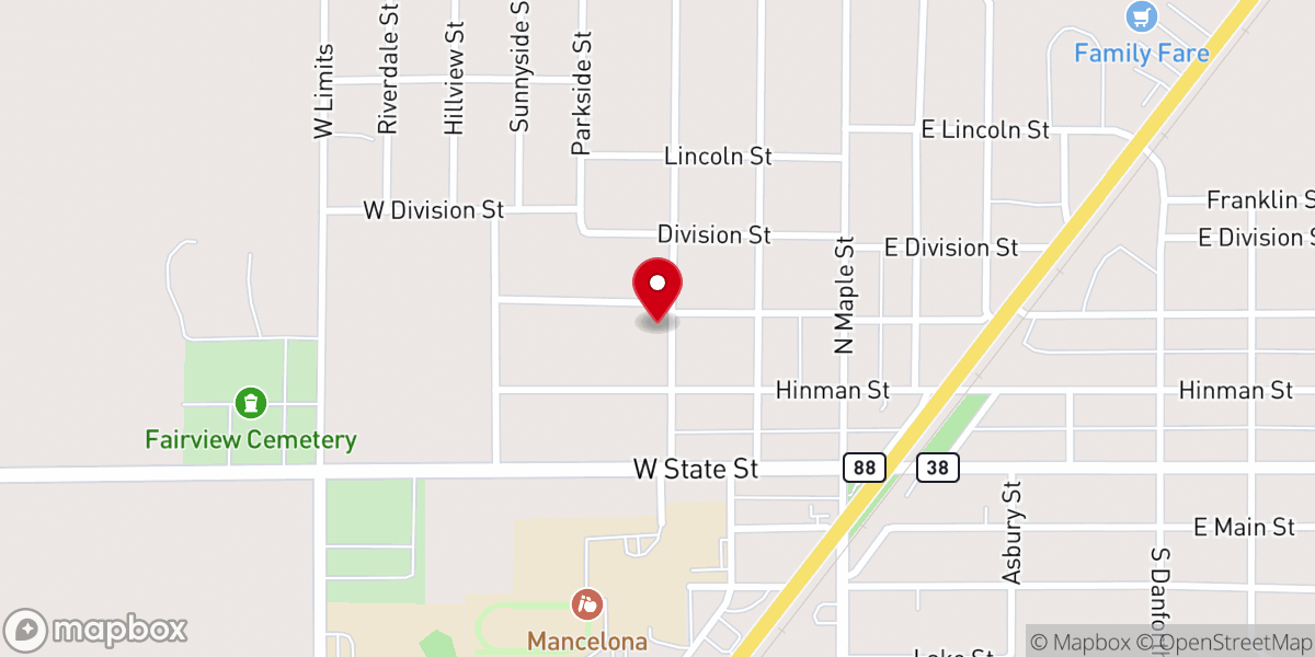 Map showing location of St Anthony of Padua Catholic Church