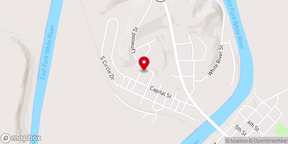 Map showing location of West Shoals Church of Christ