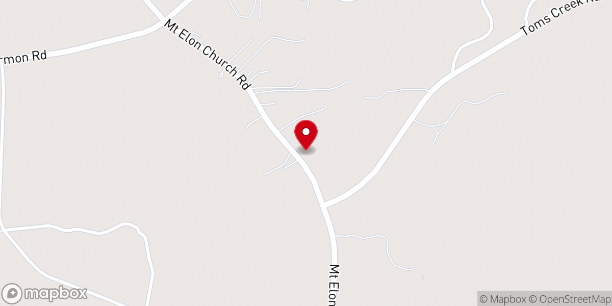 Map showing location of Mt Elon Baptist Church