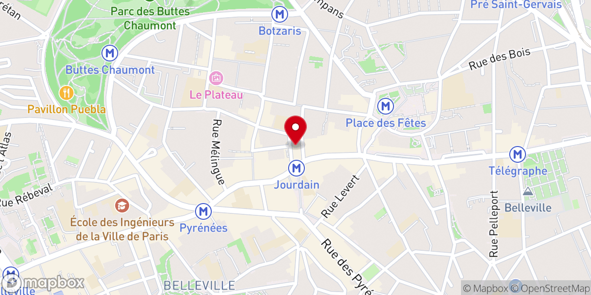 Map showing location of Église Saint-Jean-Baptiste de Belleville