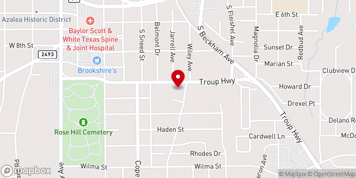 Map showing location of For the Kids of Red Oak Springs