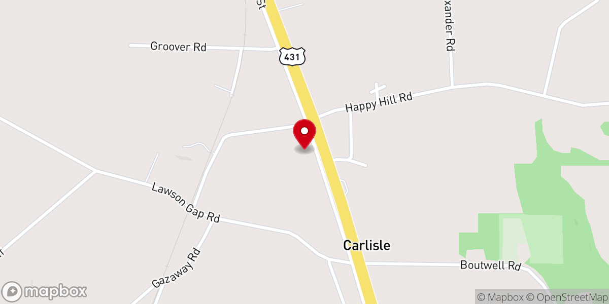 Map showing location of Carlisle Missionary Baptist Church