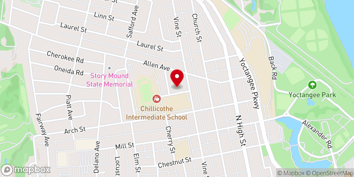 Map showing location of Chillicothe Seventh-Day Adventist Church
