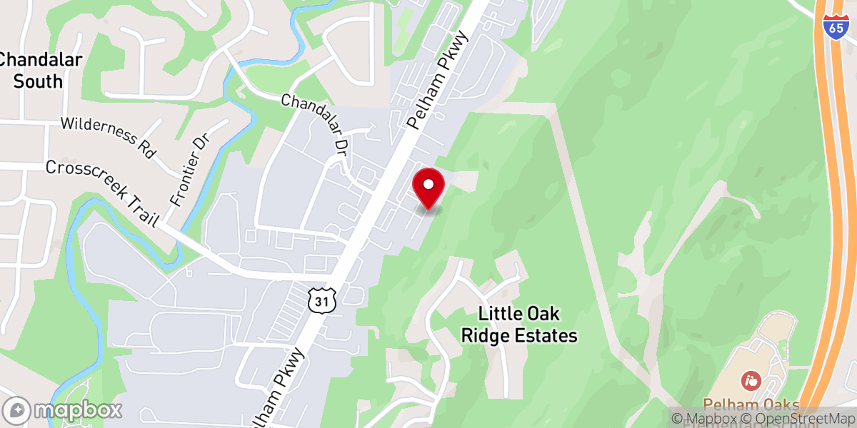 Map showing location of Oak Mountain Missions Ministries