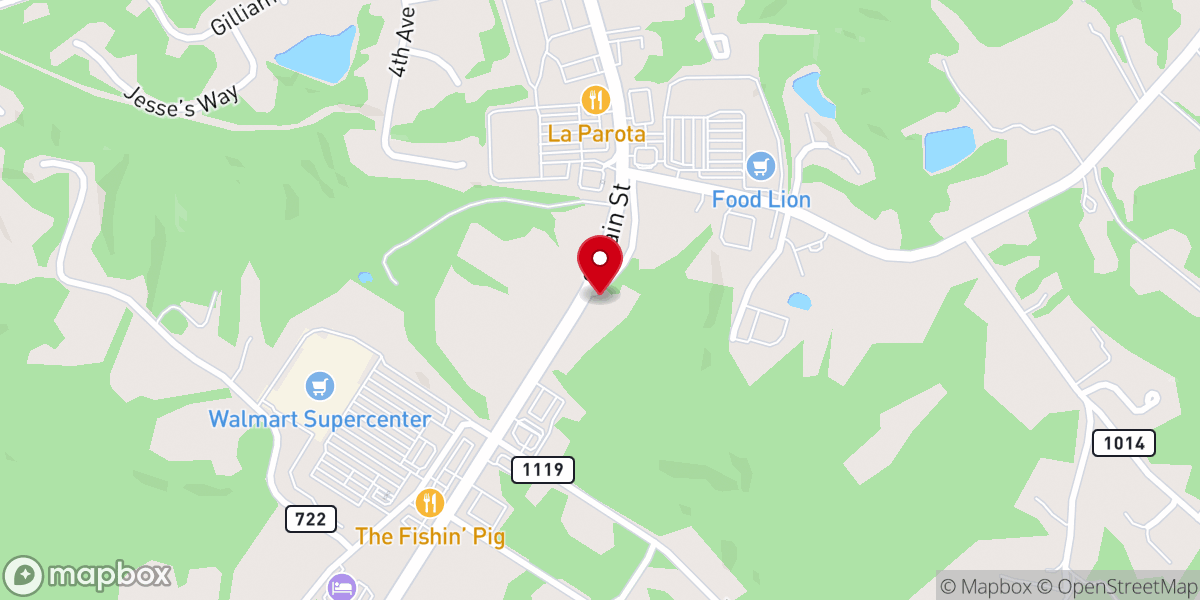 Map showing location of Biblical Baptist Church
