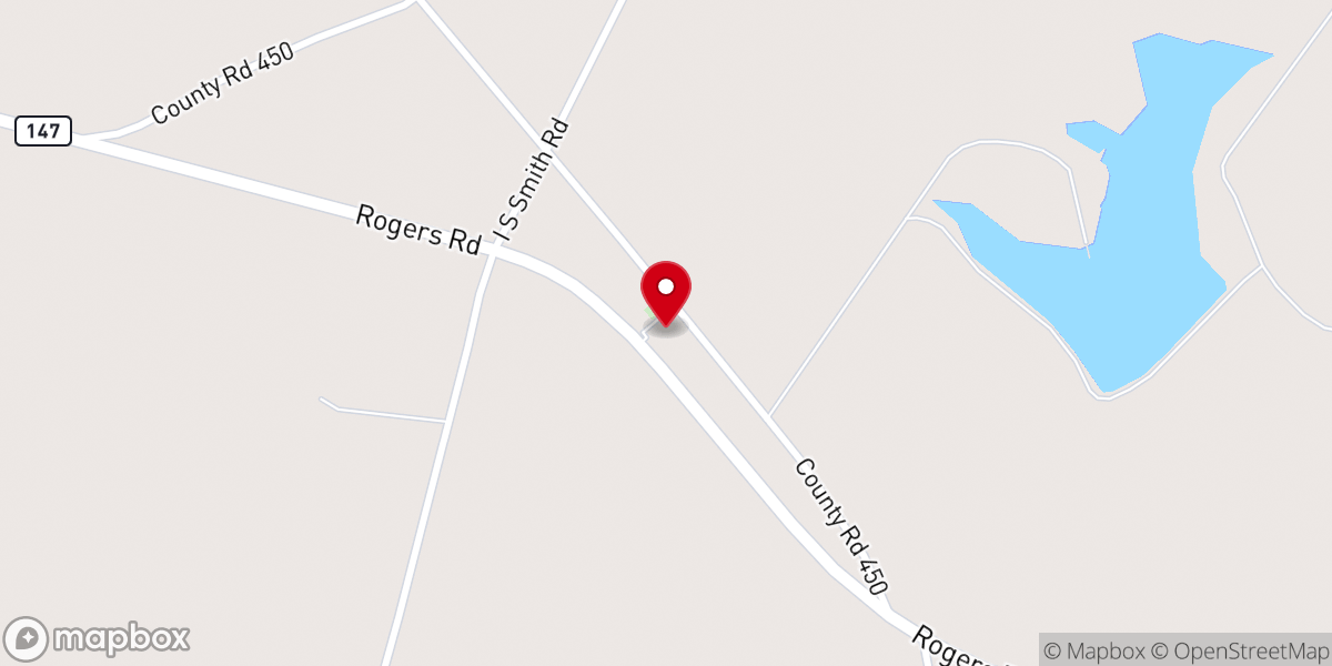 Map showing location of Elza Baptist Church