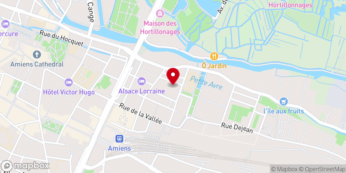 Map showing location of Église catholique du Sacré-Cœur-de-Jésus à Amiens