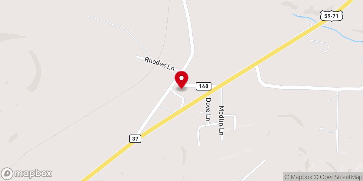 Map showing location of Two Mile Baptist Church