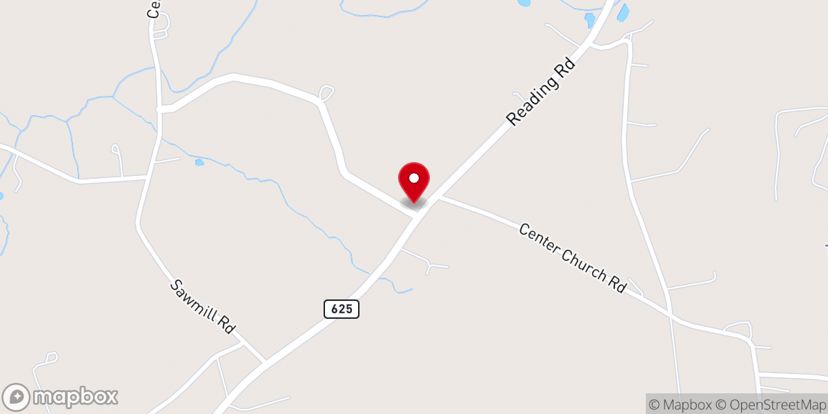 Map showing location of Center Mennonite Church